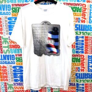 Vintage Pledge Of Allegiance T Shirt Size L US Flag Patriotic Plaque America